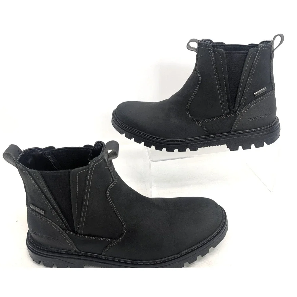 Rockport Men's Weather or Not Waterproof Chelsea Boots - Size 7.5 Black Leather